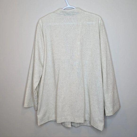 Vintage Sag Harbor Plus Size Cream Beige 1 Button Blazer Women 18W - Picture 2 of 9